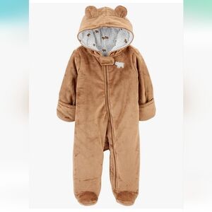 Simple Joys By Carter's Browb Bear Outerwear Footed Fleece Baby Suit, Newborn